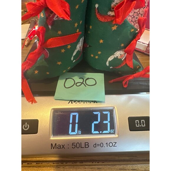 Vintage Fabric Christmas Tree Santa Red Ribbon Holiday 6 In Tiered Tray Decor - Picture 10 of 10